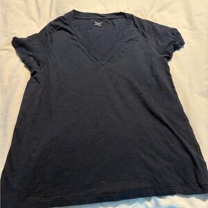 Madewell Deep Blue V-Neck Tee